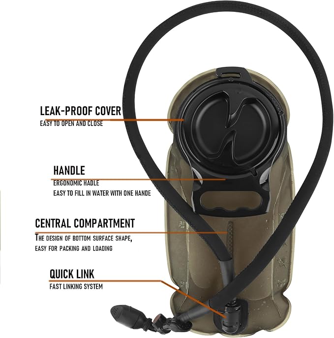 PETAC GEAR 1.5L / 3L Tactical Hydration Pack，Molle Carrier Pouch - Image 4
