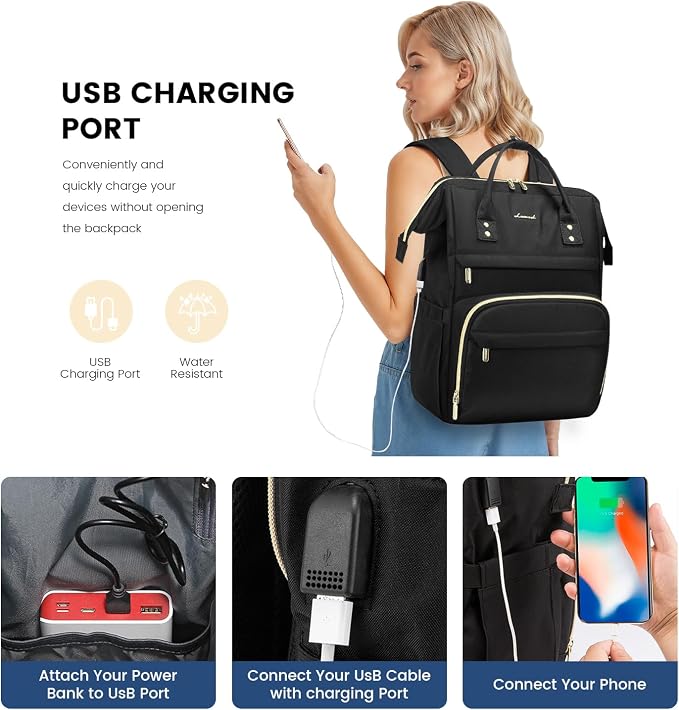 LOVEVOOK Extra Large Travel Laptop Backpack Women, 18 Inch Womens Work Backpack - Image 4