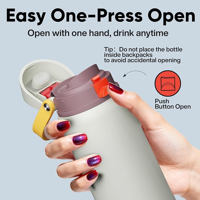 Insulated Water Bottle with Straw - Image 5