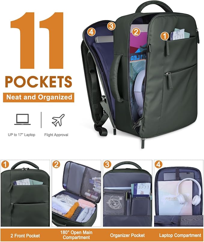 Capolo Travel Backpack for Women Men Waterproof Laptop Backpack Airlines - Image 4