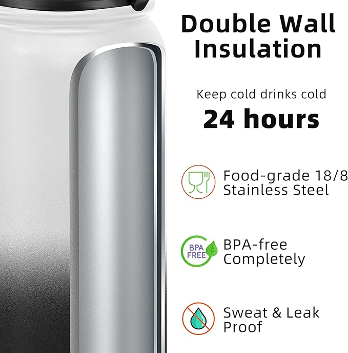 Fanhaw 40 oz Insulated Stainless Steel Water Bottle - Image 3
