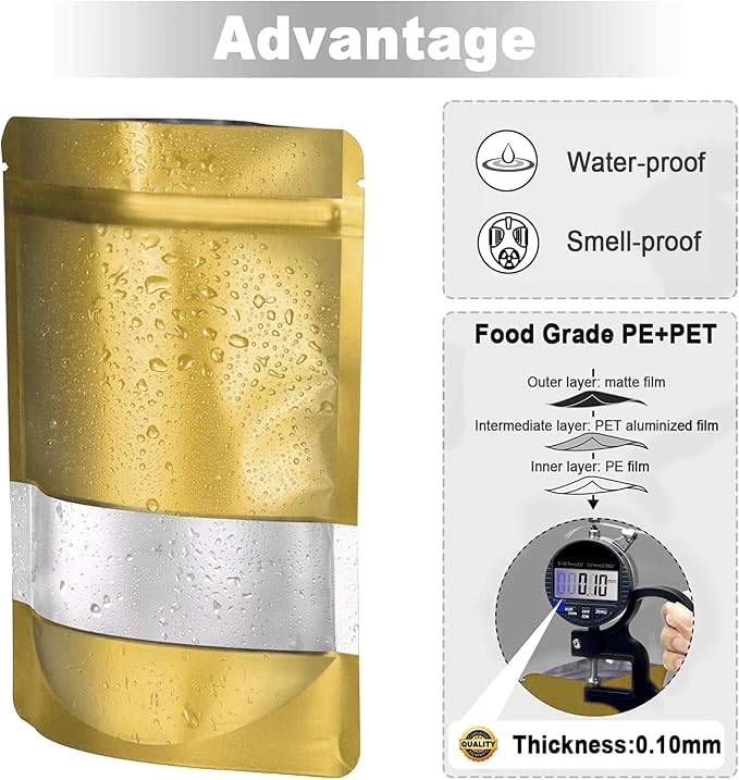 3.5"x5" 120pcs Mylar Bags for Food Storage, Smell Proof Bag - Image 5