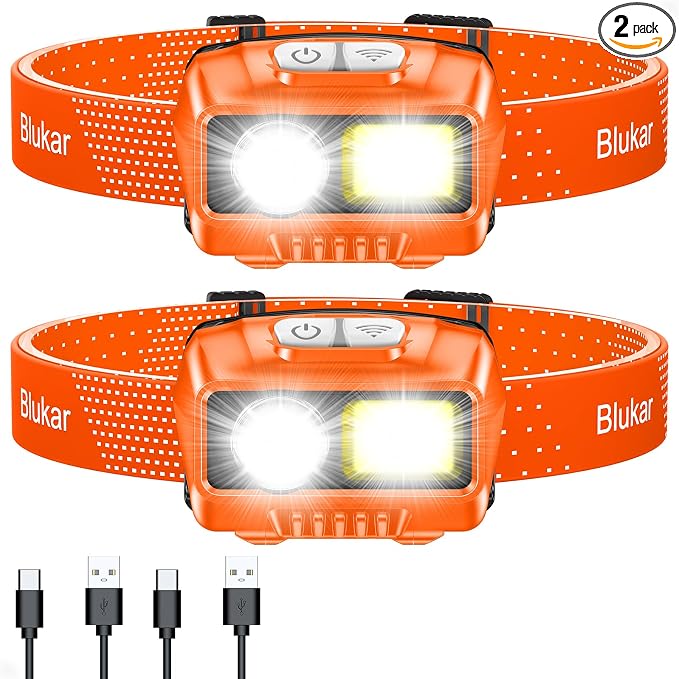 Blukar LED Headlamp, 2000L Super Bright Rechargeable Headlight Flashlight by Blukar