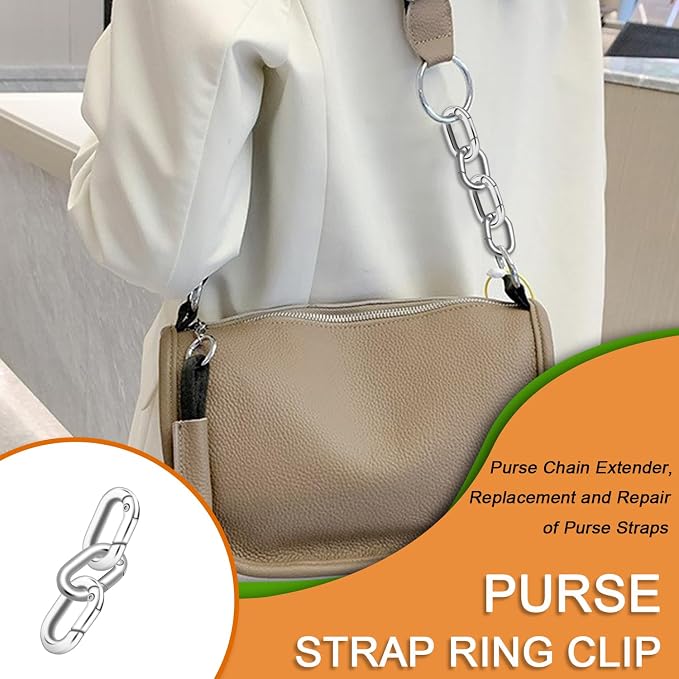 12Pack 5/8 Inch Small Oval Keyring, Metal Tiny Carabiner Spring Snap Hooks Clip - Image 5