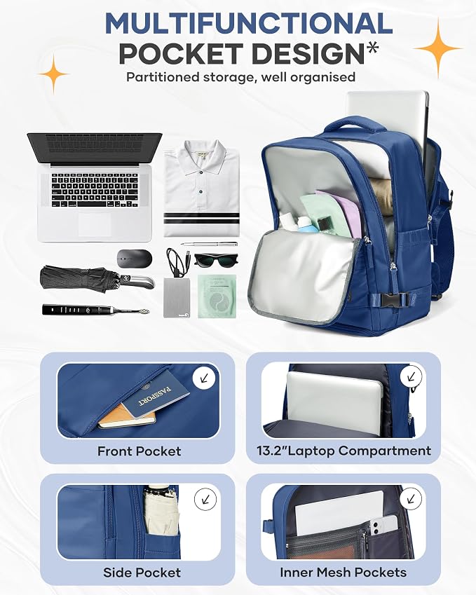 coofay Travel Backpack for Men Women Carry on Backpack for Airplanes Personal - Image 6