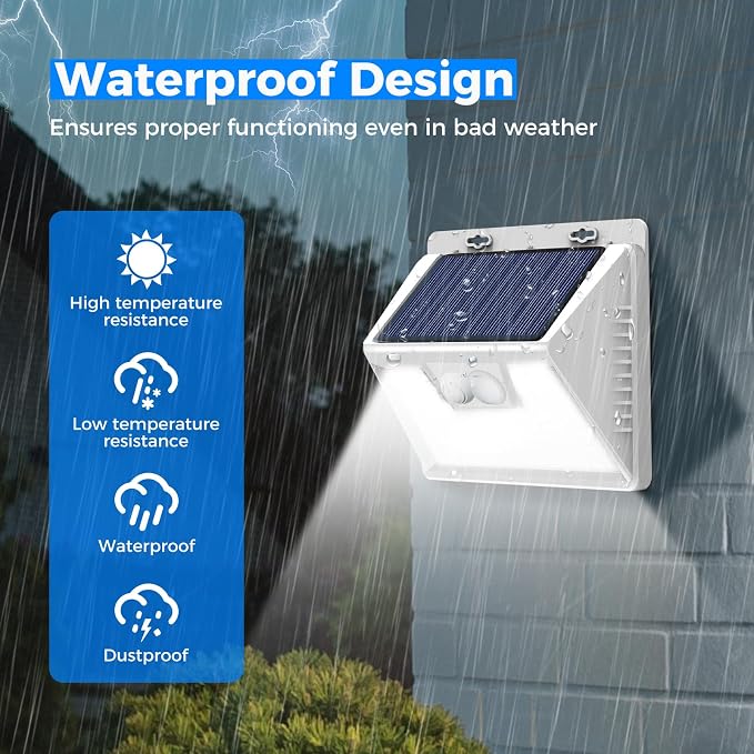 Peasur Solar Lights Outdoor Waterproof, Solar Powered Fence Wall Light - Image 3