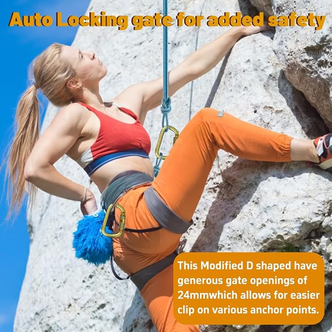 DEKABR Carabiner Heavy Duty, 45KN Twist Lock Steel Auto Locking Climbing - Image 8