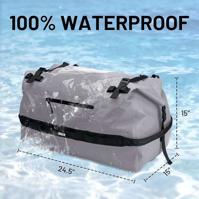 MIER Waterproof Duffel Bag Motorcycle Dry Bag Backpack Large Roll-Top Heavy - Image 2