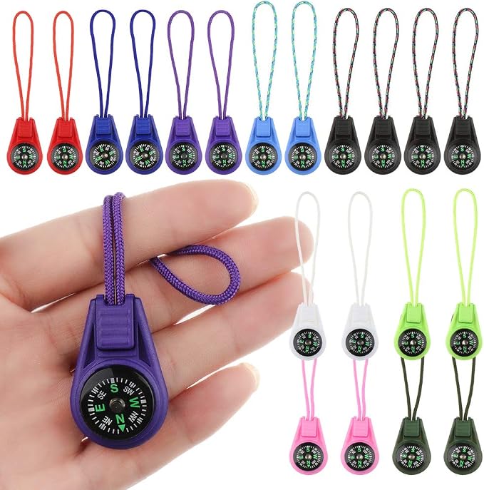 Mini Compass for Kids Compass Keychain，Button Compass Bulk kit，Paracord Hiking by LongSLong