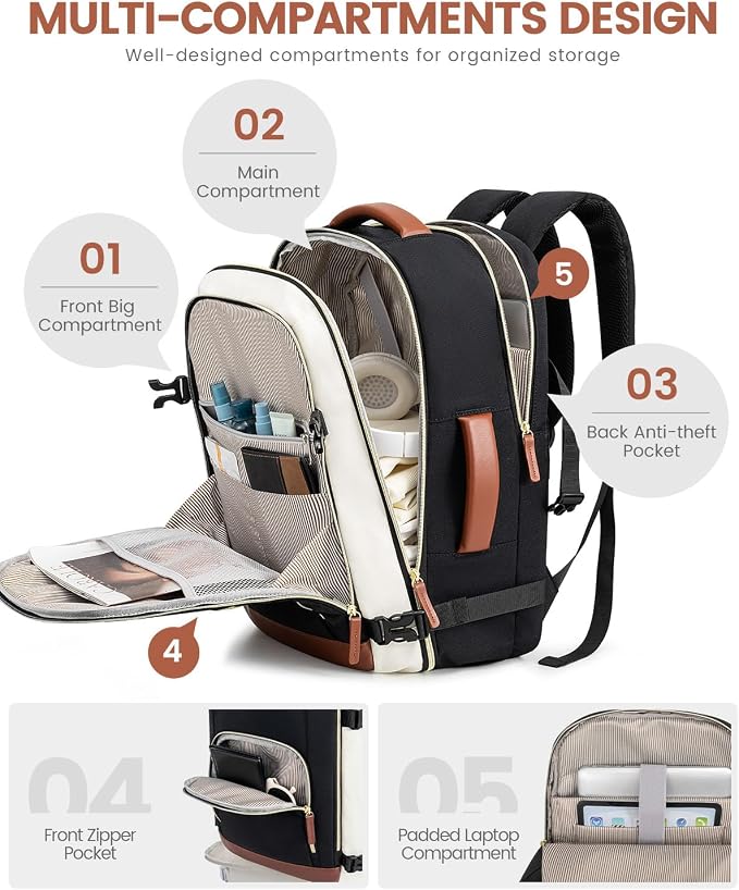 LOVEVOOK Travel Backpack For Women Flight Approved, 50L Carry on Backpack for - Image 4