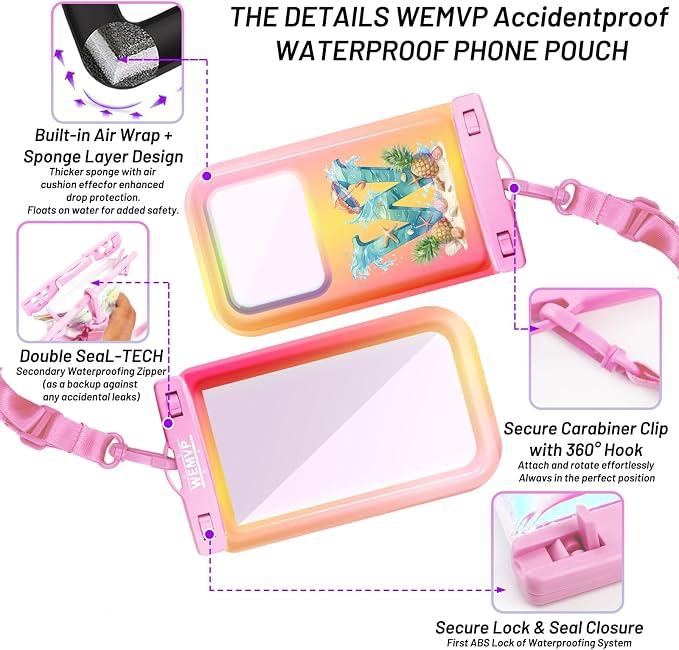 Personalized Initial Waterproof Phone Pouch Case - Image 3