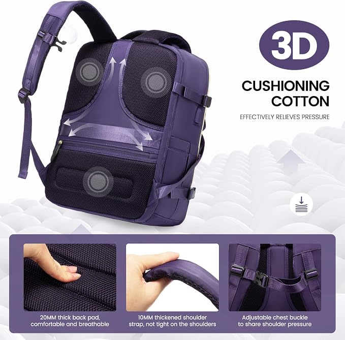 LOVEVOOK Travel Backpack for Women, 40L Carry On Backpack - Image 3