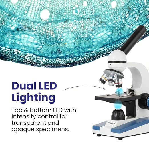 AmScope M150C / M150C-I 40X-1000X All-Metal Optical Glass Lenses Cordless LED - Image 5