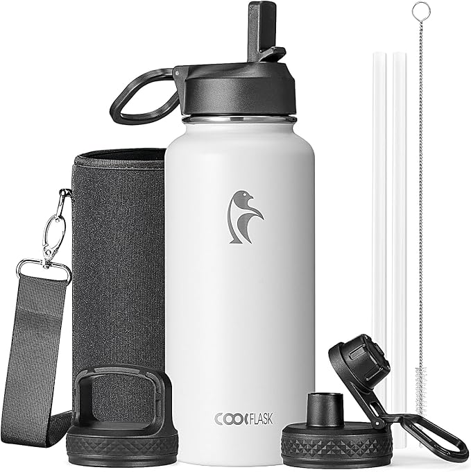 Coolflask Water Bottle 32 oz Insulated by Coolflask
