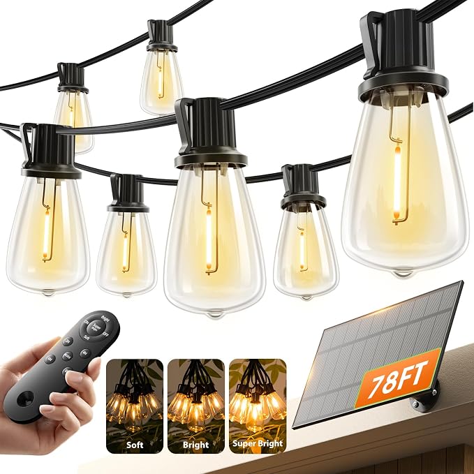 KYY 78FT Solar String Lights Outdoor by KYY