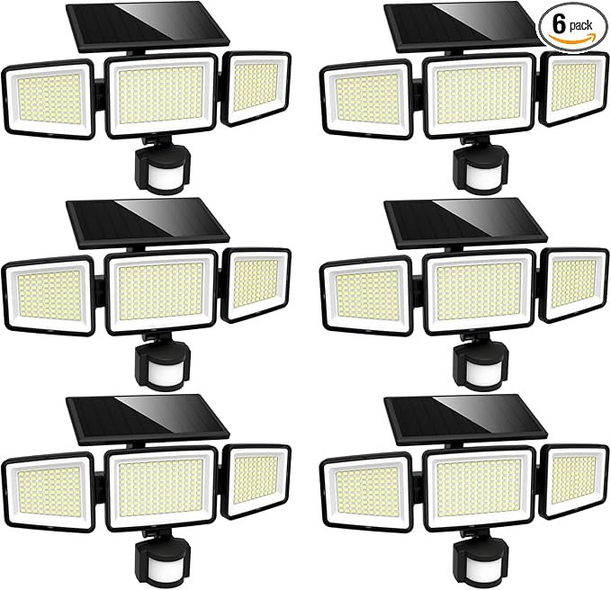 UME Solar Outdoor Lights 302 LED 3000LM, IP65 Waterproof Motion Sensor Outdoor by UME