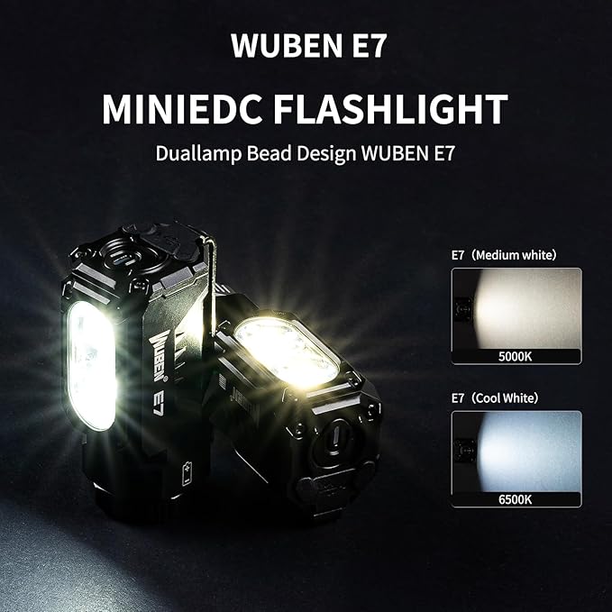 WUBEN E7 EDC Flashlight, 1800 Rechargeable Lumens Mini Flashlight, Super Bright - Image 3