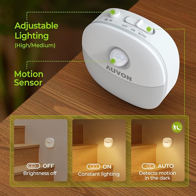 AUVON Rechargeable Battery Night Light, Mini - Image 3