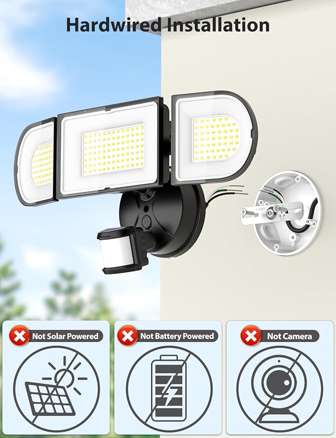 Olafus 180W Motion Sensor Outdoor Lights, 18000LM Dusk to Dawn LED Flood Lights - Image 2