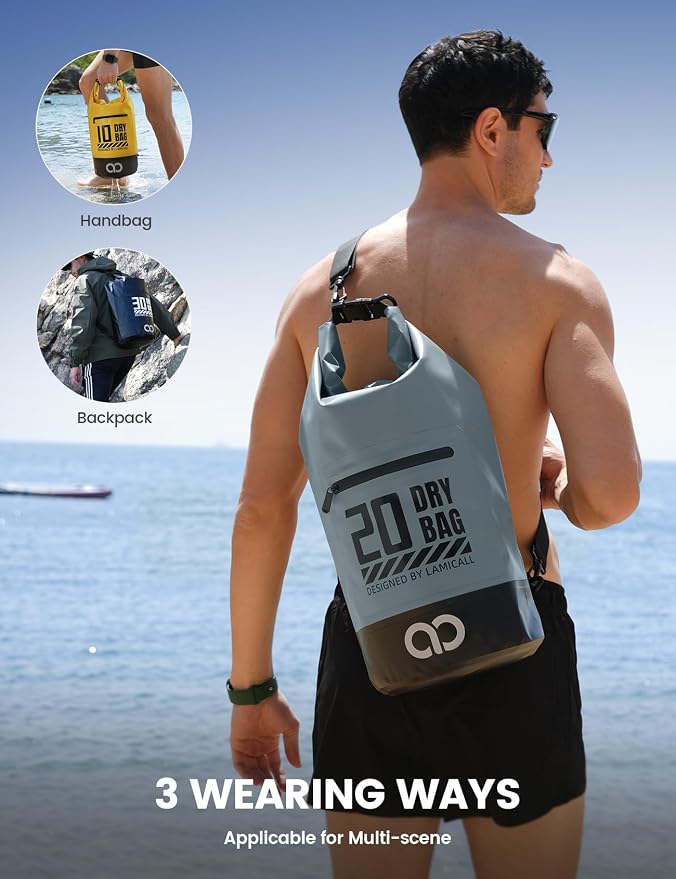 Lamicall Dry Bag Waterproof Backpack - 5L/10L/20L/30L/40L Large Water Proof Bag - Image 5