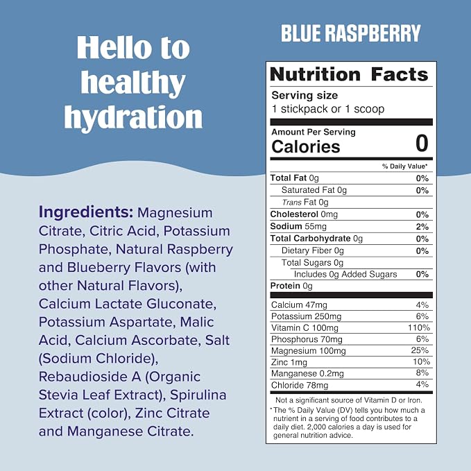 Ultima Replenisher Daily Electrolyte Powder Drink Mix – Sugar Free – Blue - Image 3