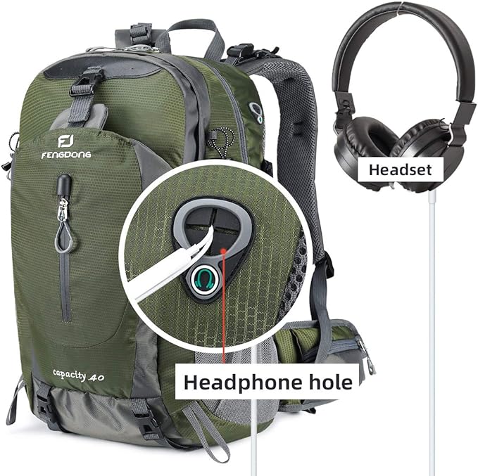 FENGDONG 40L Waterproof Lightweight Hiking, Travel Backpack - Image 2