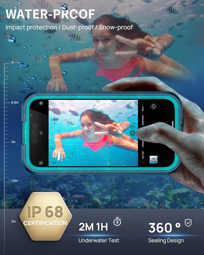 Lanhiem Magnetic for iPhone 16 Case, IP68 Waterproof Dustproof Case, Full Body - Image 2