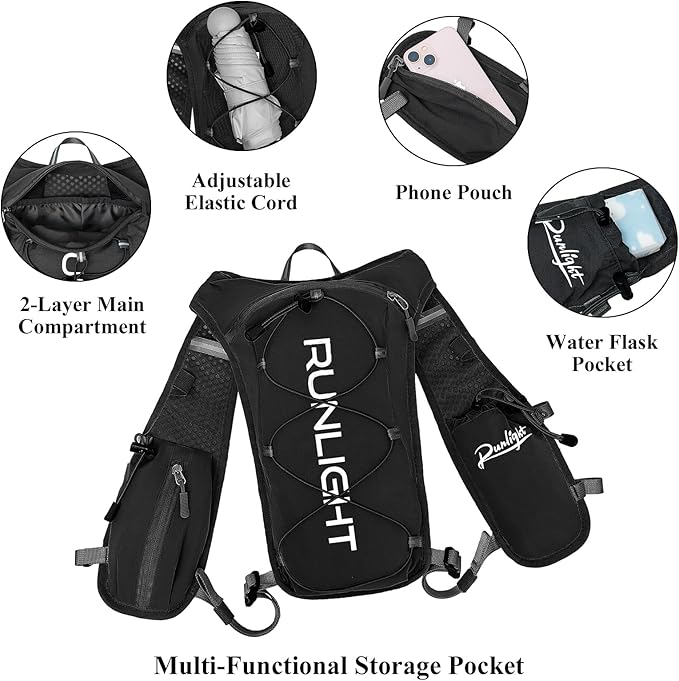 Runlight Running Vest for Women Men Lightweight Hydration Backpack Pack - Image 5