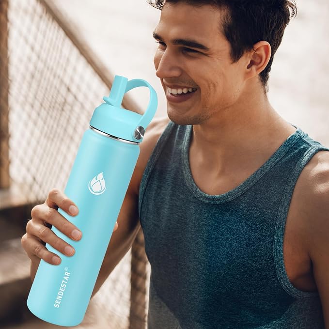 SENDESTAR Stainless Steel Wide Mouth Water Bottle 24oz Double Wall Vacuum - Image 5