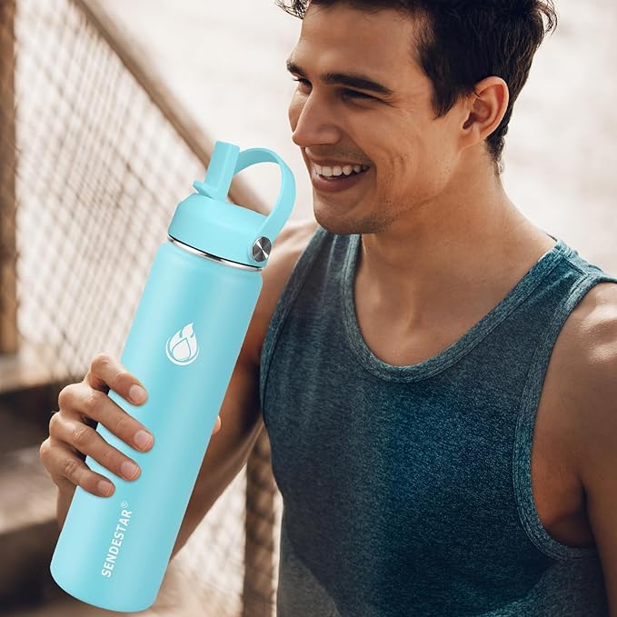 SENDESTAR Stainless Steel Water Bottle, Wide Mouth Water Bottle 40 oz - Image 5