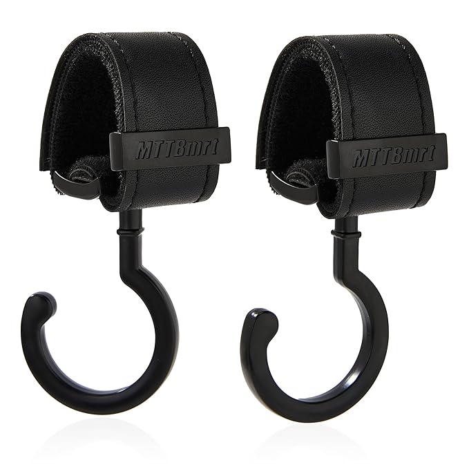 2 Pack Stroller Hooks, Strong Synthetic Leather Hook-and-Loop by MTTBmrt