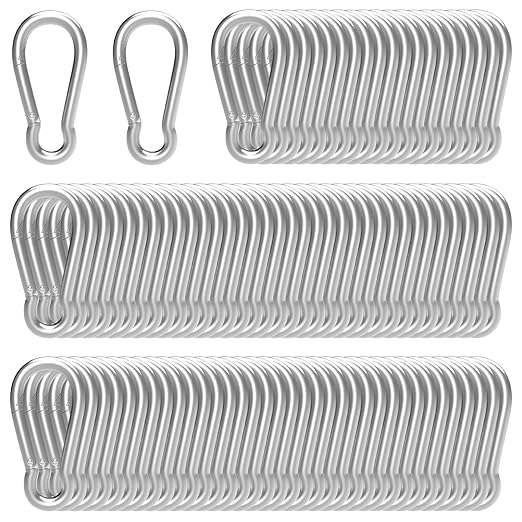 Carabiner, Heavy Duty Galvanized Steel Spring Snap Hook Carabiner Clips by High-PQ