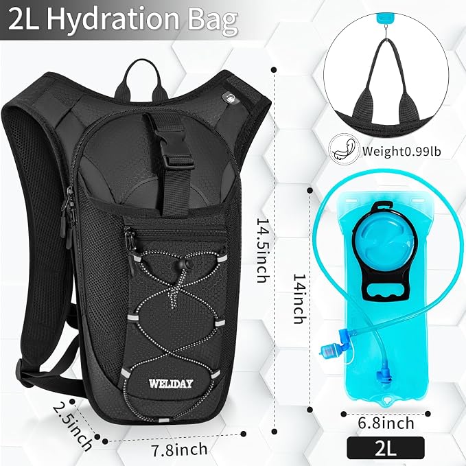 Hydration Backpack with Leak Proof Water Bladder, Lightweight Hydro Water - Image 2