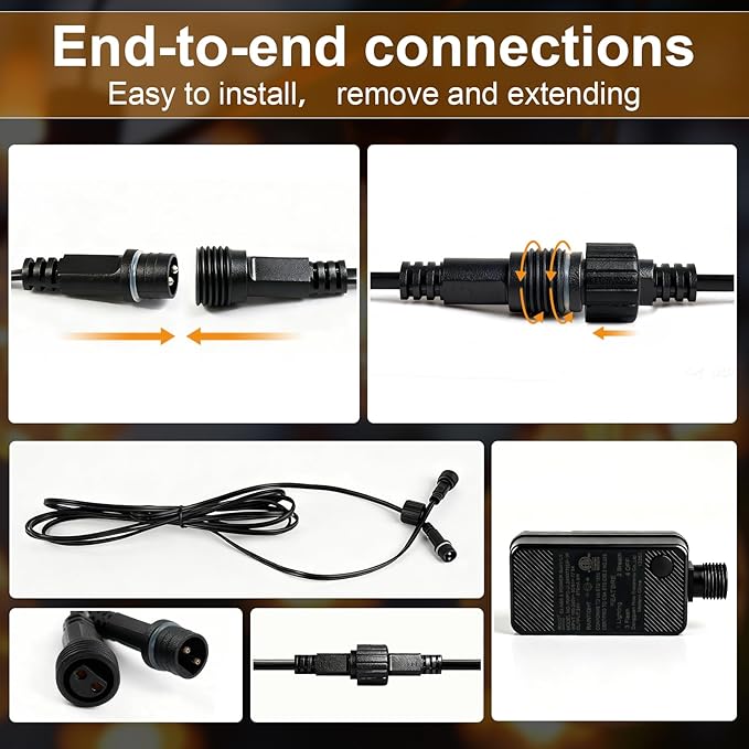 50FT Outdoor String Lights, 15m Waterproof Remote LED Patio Lights - Image 3