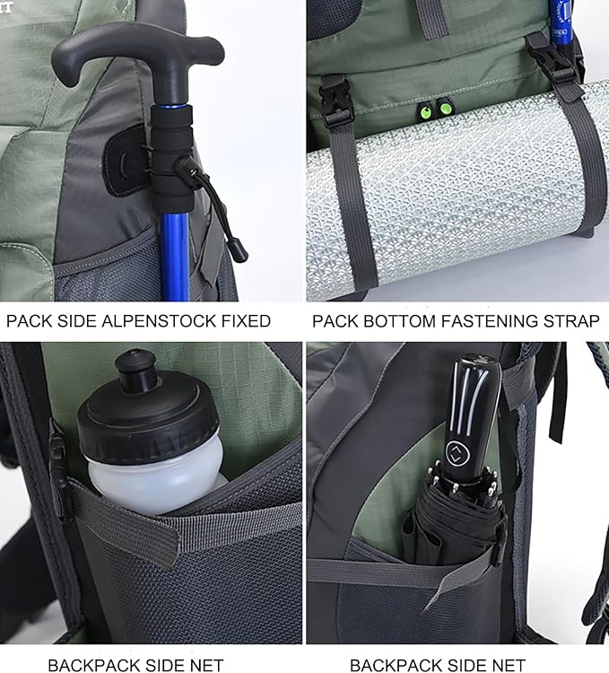 Bseash 50L Hiking Backpack, Water Resistant Lightweight Outdoor Sport Daypack - Image 4