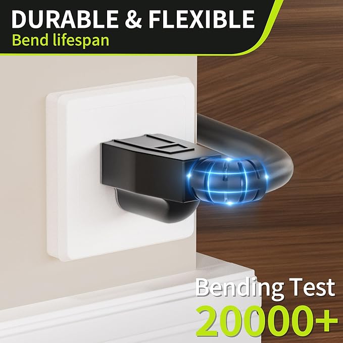 16/3 Black 20 FT Extension Cord, Indoor Extension Cord - Image 4