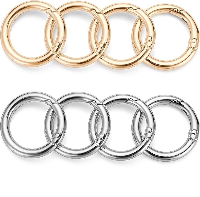 Gkeygo 1 Inch Keychain Rings, 8 Pack Round Carabiner Clip - Image 7