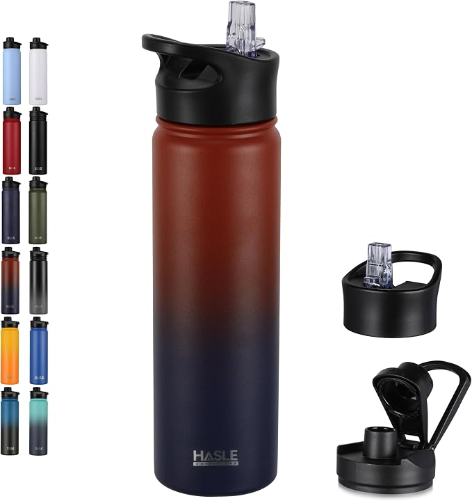 HASLE OUTFITTERS Insulated Water Bottle 22 oz Double Wall Stainless Steel Water by HASLEOUTFITTERS