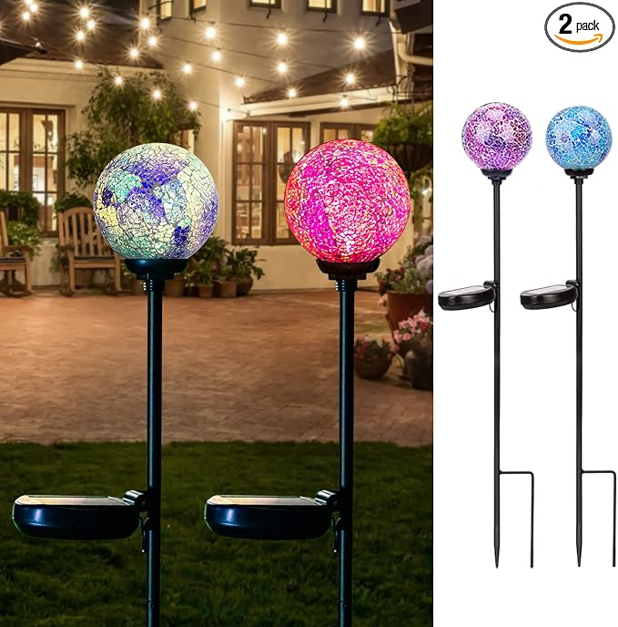 VCUTEKA Solar Garden Decorative Lights Outdoor, Mosaic Solar Light Waterproof by VCUTEKA