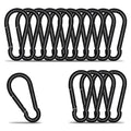 Small Carabiner Clip Hook, 1.57 inch 15 pcs Black Heavy Duty Spring Snap Hook by KINLINK