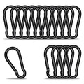 Small Carabiner Clip Hook, 2.75 inch 15 pcs Black Heavy Duty Spring Snap Hook by KINLINK