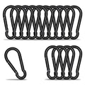 Carabiner Clip Hook, 3.54 inch 15 pcs Black Heavy Duty Spring Snap Hook Key by KINLINK