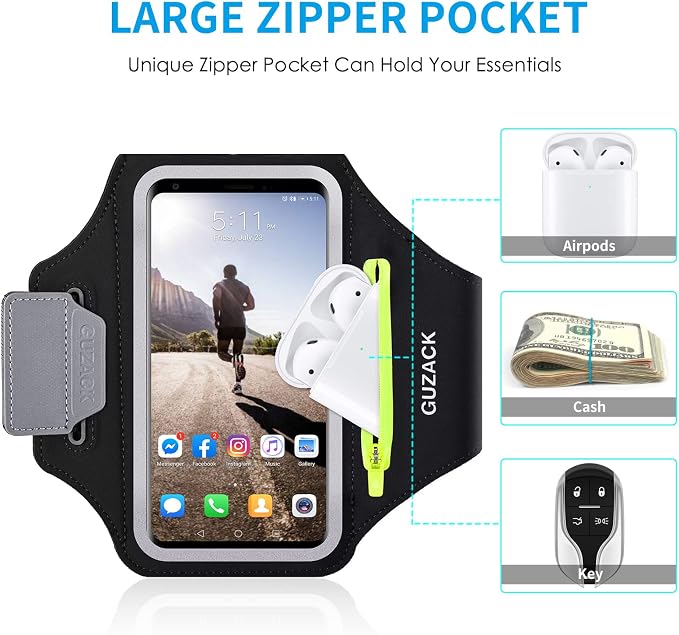 GUZACK Running Armband for iPhone 17 16 15 14 13 12 Pro Max/Plus/XR/XS - Image 2
