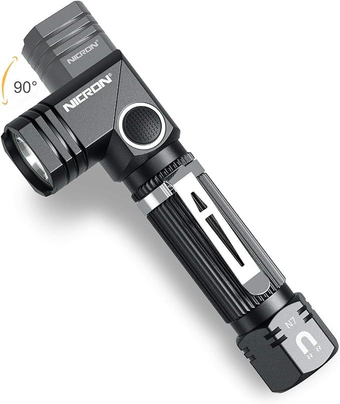 NICRON Flashlight, N7 600 Lumens Tactical Flashlight, 90 Degree Ip65 Waterproof by NICRON