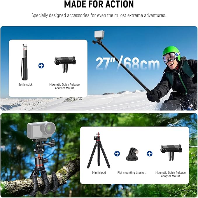 NEEWER 35 in 1 Action Camera Pro Accessories Kit Compatible - Image 4