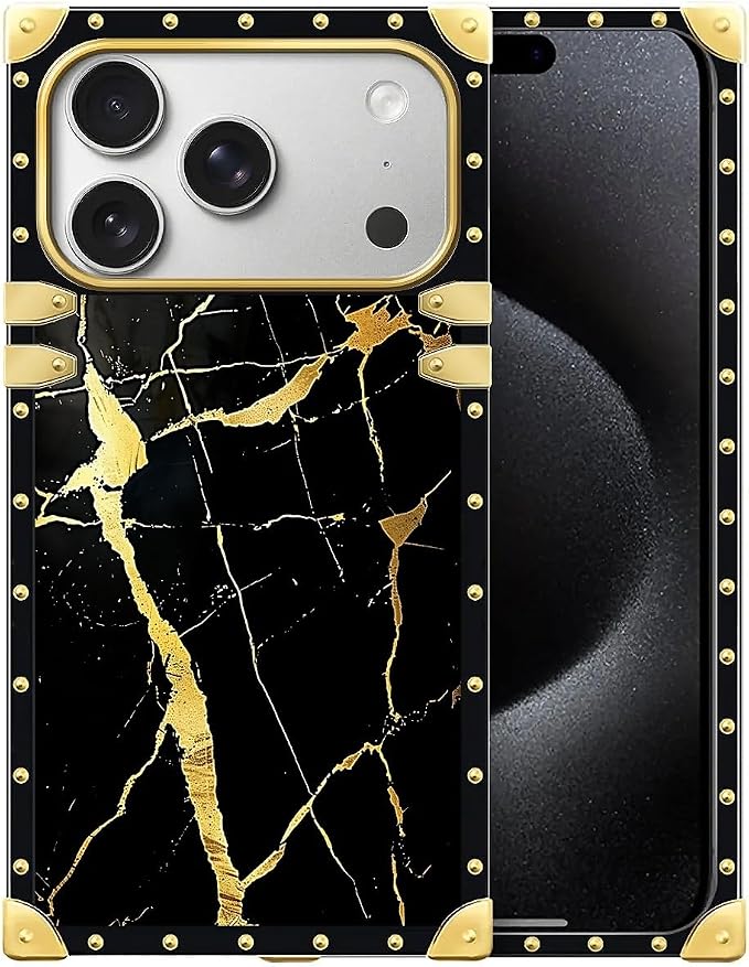 for iPhone 17 Pro Case Luxury Golden Decoration by Unknown