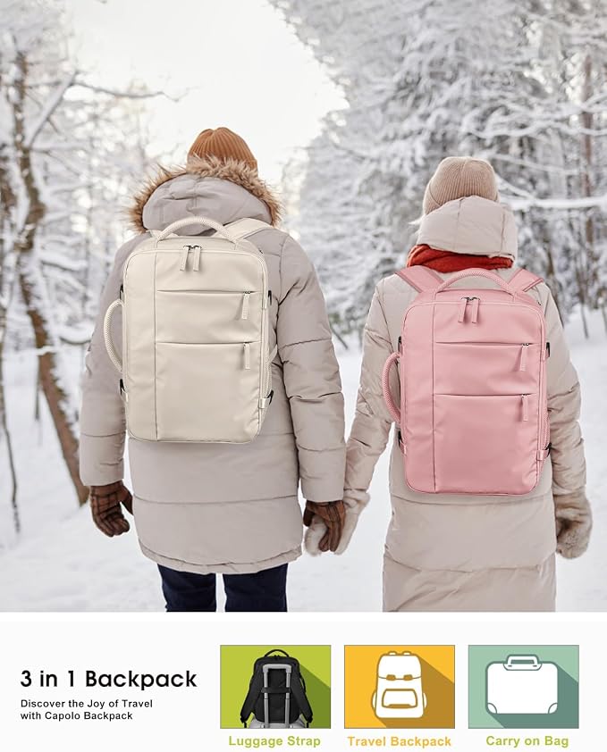 Capolo Travel Backpack for Women Men Waterproof Laptop Backpack Airlines - Image 7