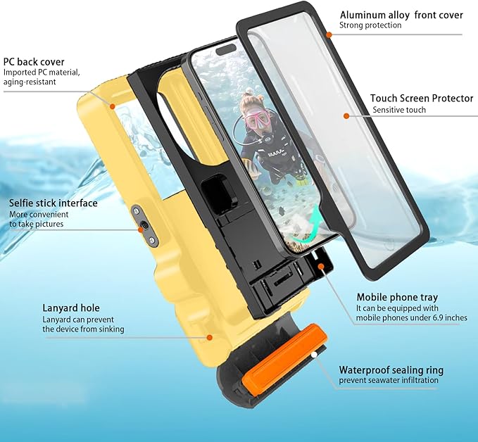 Waterproof Phone Case for Snorkeling & Diving, IP68 Waterproof Hard Case for - Image 5