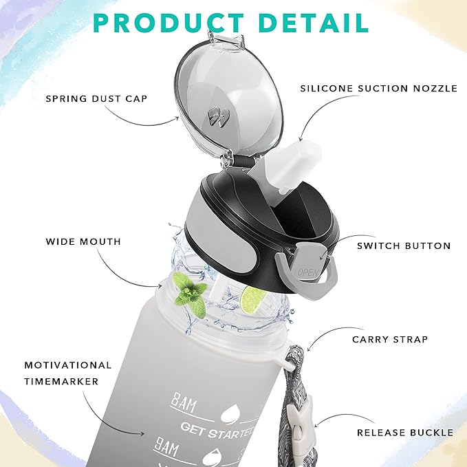 Enerbone 32 oz Drinking Water Bottle - Image 3