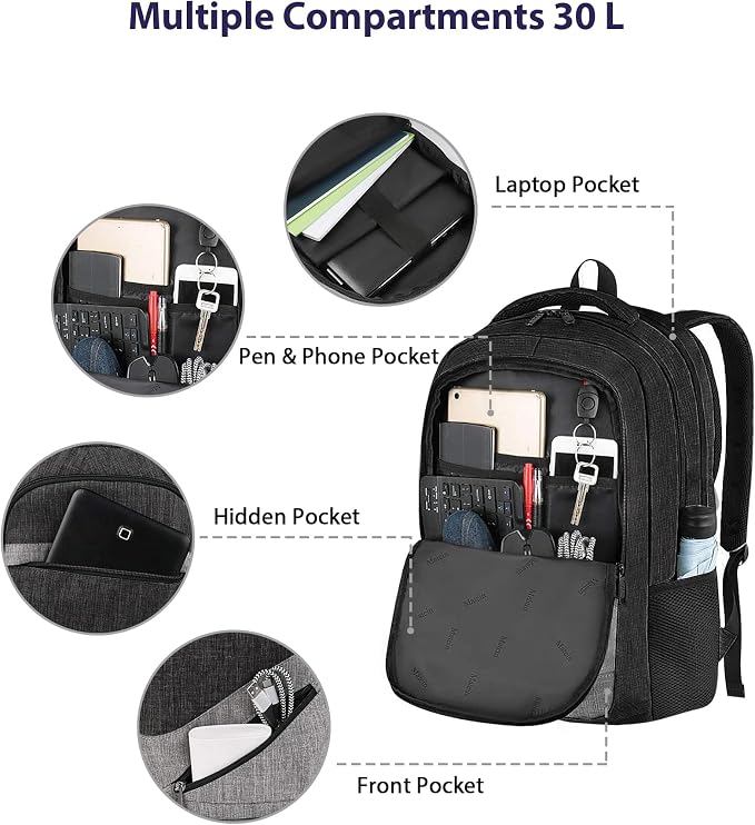 MATEIN 17 Inch Backpack for Men, Professional Work Office Laptop Backpack - Image 5